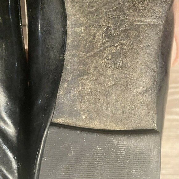 Tory Burch Flats Size 5 Black Patent Leather Slip On Ballet Bow Women - Picture 7 of 8